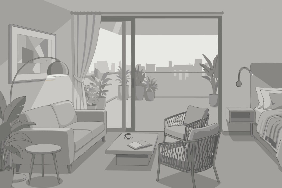 Studio-Apartment mit Waldblick